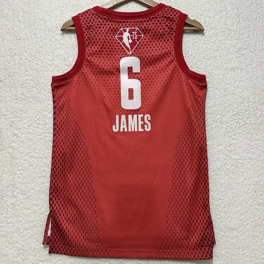 Jordan LeBron James #6 2022 NBA‎ All Star Game Swingman Red Jersey Mens Sz Small